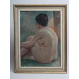 JOSEPH PIGHILLS (1902-1984), Female Nude, oil on board, signed, inscribed to reverse, 19" x 13 3/4",