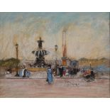 EUGENE GALIEN-LALOUE (French 1854-1941), Place de La Concorde, mixed media, signed "Dupuy", 12 1/