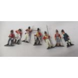 80mm Napoleonic figures by Delprado, six soldiers and an officer, G (Est. plus 21% premium inc.