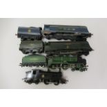 Four unboxed Southern Region locomotives by Hornby and Triang, some repainting, minor damage, F-P (