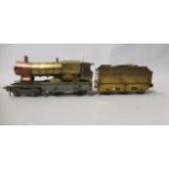 A Gauge 1 part built City of Truro single inside cylinder locomotive and tender, both part built,