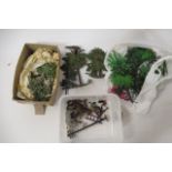 Britains farm animals and trees including two horses, two dogs, lead and plastic trees, F (Est. plus