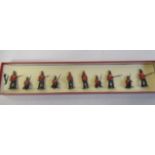 Hollow cast lead Royal Marines with office, unknown manufacturer, possibly Britains, in