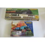 Hornby Railways Industrial Freight Train Set and Hornby Mighty Mallard Train Set, boxes F, models