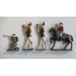Lead semi-flat soldiers, unknown make, comprising infantry and cavalry, 19th and 20th century, F (