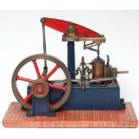 A well made model of a Stuart Beam Engine fitted with working regulator and cylinder drain cocks,