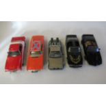 Five unboxed large scale 1:18 cars comprising Starsky and Hutch Grand Torino, General Lee Dodge,
