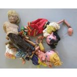 Four female Standard Pelham puppets, operating strings are tangled, F-P (Est. plus 21% premium