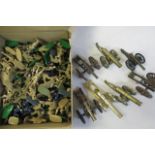 Plastic 50mm Second World War soldiers and plastic and brass cannons, F (Est. plus 21% premium