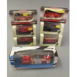 Twelve fire engine models by Oxford, Corgi Track Side, Dinky and others, most items boxed, F-E (Est.