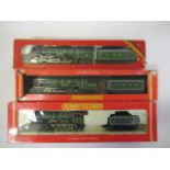 Hornby Flying Scotsman in L.N.E.R. green, Royal Lancer 4476 in L.N.E.R. green and B12 8579 in L.N.