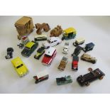 Unboxed vehicles by Lledo and others including taxis, buses and delivery vans, together with two