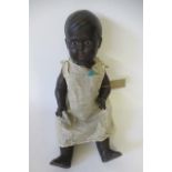 A Rheinische Gummi und Celluloid-Fabrik socket head doll, with brown glass fixed eyes, moulded hair,