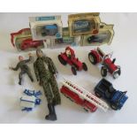 Five Lledo vintage vehicles and four modern diecast farm vehicles, some items boxed, G (Est. plus