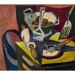 JAMES NEAL, A.R.C.A. (1918-2011), Kitchen Still Life, oil on board, signed, various labels to