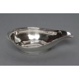 A LATE GEORGE III SILVER PAP BOAT, maker's mark probably SA, London 1805, of typical oval form