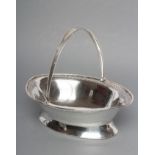 A SILVER BASKET, maker Levi & Salaman, Birmingham 1919, of eliptical form, the everted lozenge