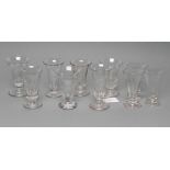 A COLLECTION OF TEN JELLY GLASSES, early Victorian and later, including a set of three with