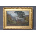 FRED WILD (Late 19th/20th Century), "Trows Afon", oil on board, unsigned, inscribed on frame, 21"