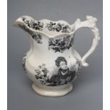 OF ROYAL INTEREST- George IV, a Goodwin, Bridgwood & Harris pottery jug, 1830, of lobed baluster