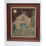 JOHN CHRISTOPHERSON (1921-1996), "The Haunted Coach House", oil on board, signed, inscribed to