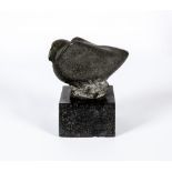 MARY KESSELL (1914-1977), "Bird", green marble sculpture on black marble stand, 7" wide, 7 3/4" high