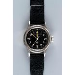 AN INTERNATIONAL WATCH COMPANY MARK XI MILITARY WRISTWATCH, the black dial with central seconds