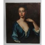 ENGLISH SCHOOL (Early 18th Century), Portrait of a Lady in a Blue Dress, oil on canvas, unsigned,