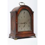 A MAHOGANY STRIKING TABLE CLOCK, signed Benjamin Reed, Plymouth, the twin fusee movement with anchor