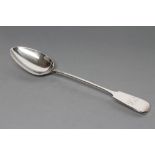 AN EARLY VICTORIAN SILVER BASTING SPOON, maker's mark CB, London 1855, in Fiddle pattern engraved "