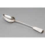 AN EARLY VICTORIAN SILVER FIDDLE PATTERN BASTING SPOON, maker Charles Boyton, London 1855,