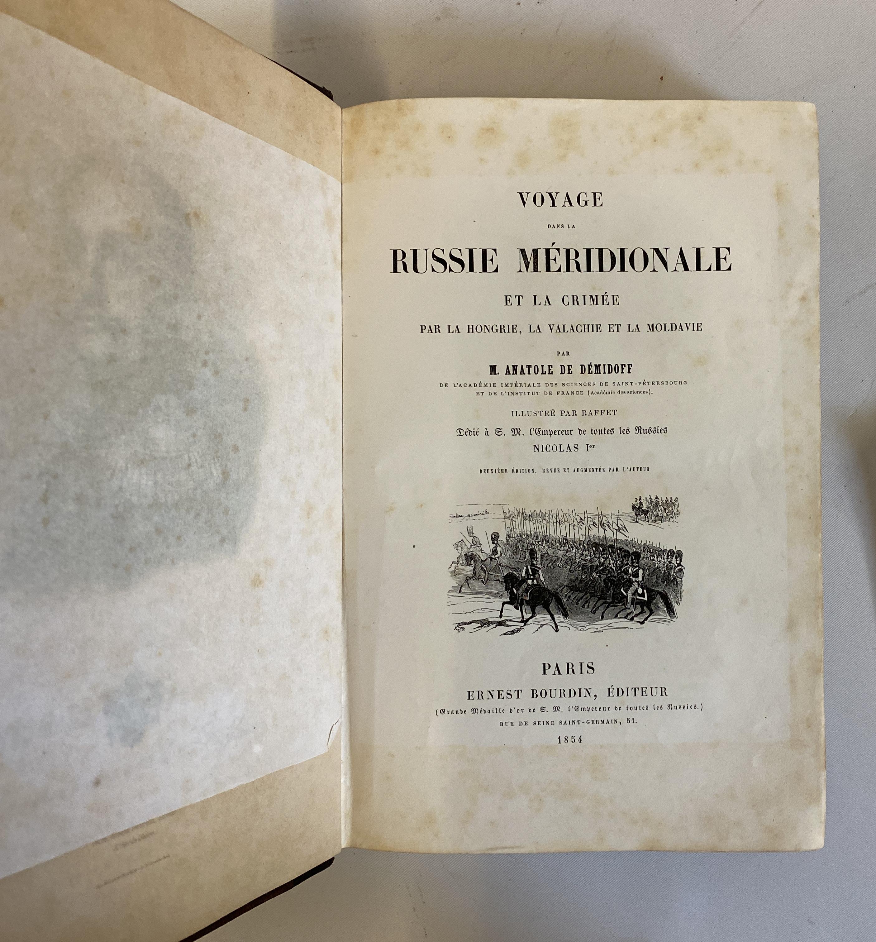 VOYAGE DANS LA RUSSIE MERIDIONALE, M Anatole de Demidoff, 1854, Ernest Bourdin & 2 Lady Brassey