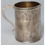 A VICTORIAN SILVER MUG, maker The Barnards, London 1870, of plain cylindrical form with an