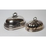 AN OLD SHEFFIELD PLATE MEAT DOME, early 19th century, with stamped and filled acanthus handle and