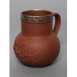 AN ELERS TYPE REDWARE MUG, early 18th century, to match the previous lot but very slightly