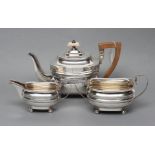 A LATE GEORGE III SILVER TEAPOT, maker Peter and William Bateman, London 1811, of rounded oblong