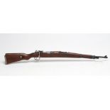 A DEACTIVATED YUGOSLAVIAN MAUSER TYPE 8MM RIFLE, with 23 1/2" barrel, adjustable ramp rear sight,