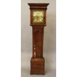 AN OAK LONGCASE signed William Boot, Sutton, the eight day movement with anchor escapement