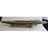 A part built steam launch with wooden hull and super structure, approximately 80% finished, good