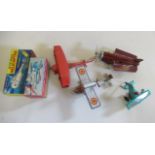 Late issue mechanical toy aircraft including helicopters and sea plane, G (6)