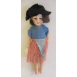 A Gebruder Heubach socket head girl doll, brown glass sleeping eyes, moulded open mouth with