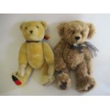 Two collectors teddies comprising a Shirden teddy with grey glass eyes, grey plush and growl, and