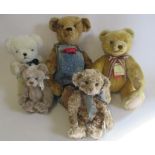Five Collector's teddy bears, comprising a 24" growling Turbary bear, a limited edition Hermann