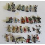 Character figures by various makers including Sir Winston Churchill, Henry VIII, Annie Oakley, Robin