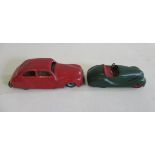 Jibby 303 clockwork sports car and Chad Valley saloon, both items repainted, P