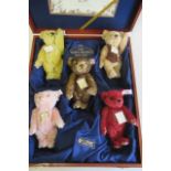 A boxed Steiff set, "Baby Bear Set 1994-1998", No. 00358, containing five bears of varying colours