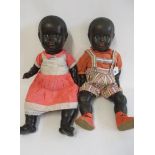 Two Hugo Wiegand composition socket head dolls, both with moulded hair, sleeping eyes, closed mouths