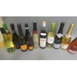 12 bottles comprising, 2 and 1 1/2 bottles Prosecco, 1 bottle Nicholas de Montbart champagne, 1