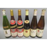6 bottles of German wine, comprising 2 1982 Rheingau riesling kabinett, 2 1976 Laubenheimer