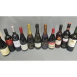 11 bottles of wine, including Cardinal 1 Cusanus Sekt riesling brut, 1 Jacob's Creek chardonnay